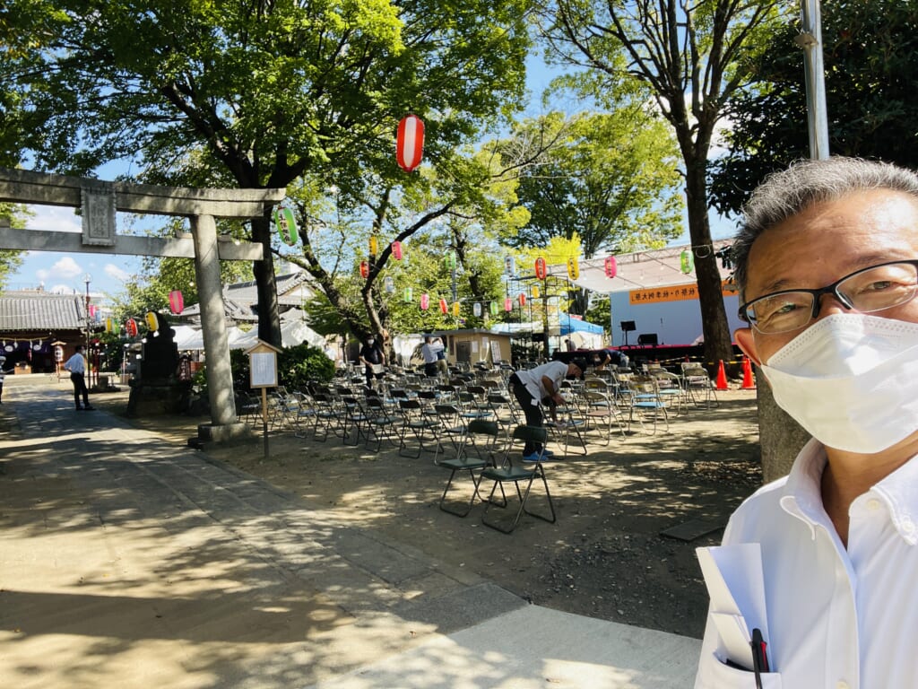 上戸田氷川神社 秋祭り演芸祭 準備完了